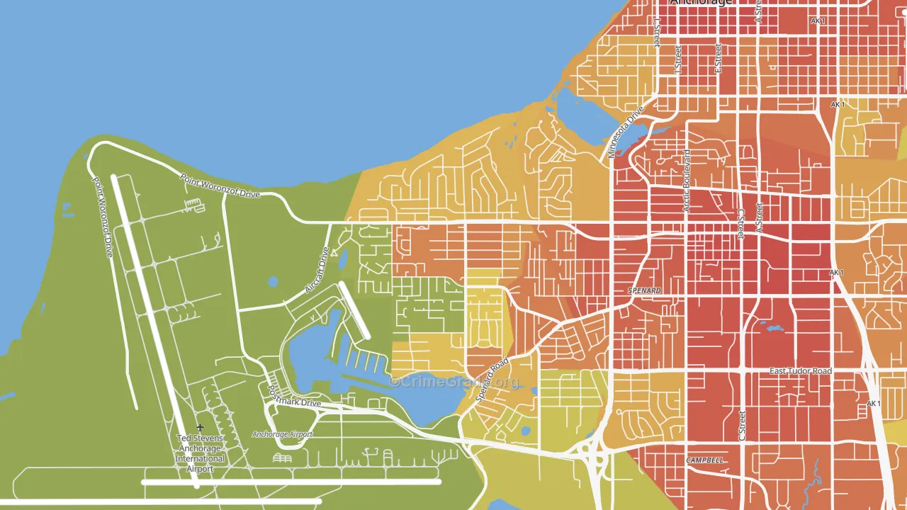 Turnagain, Anchorage, AK Map of Assault Rates