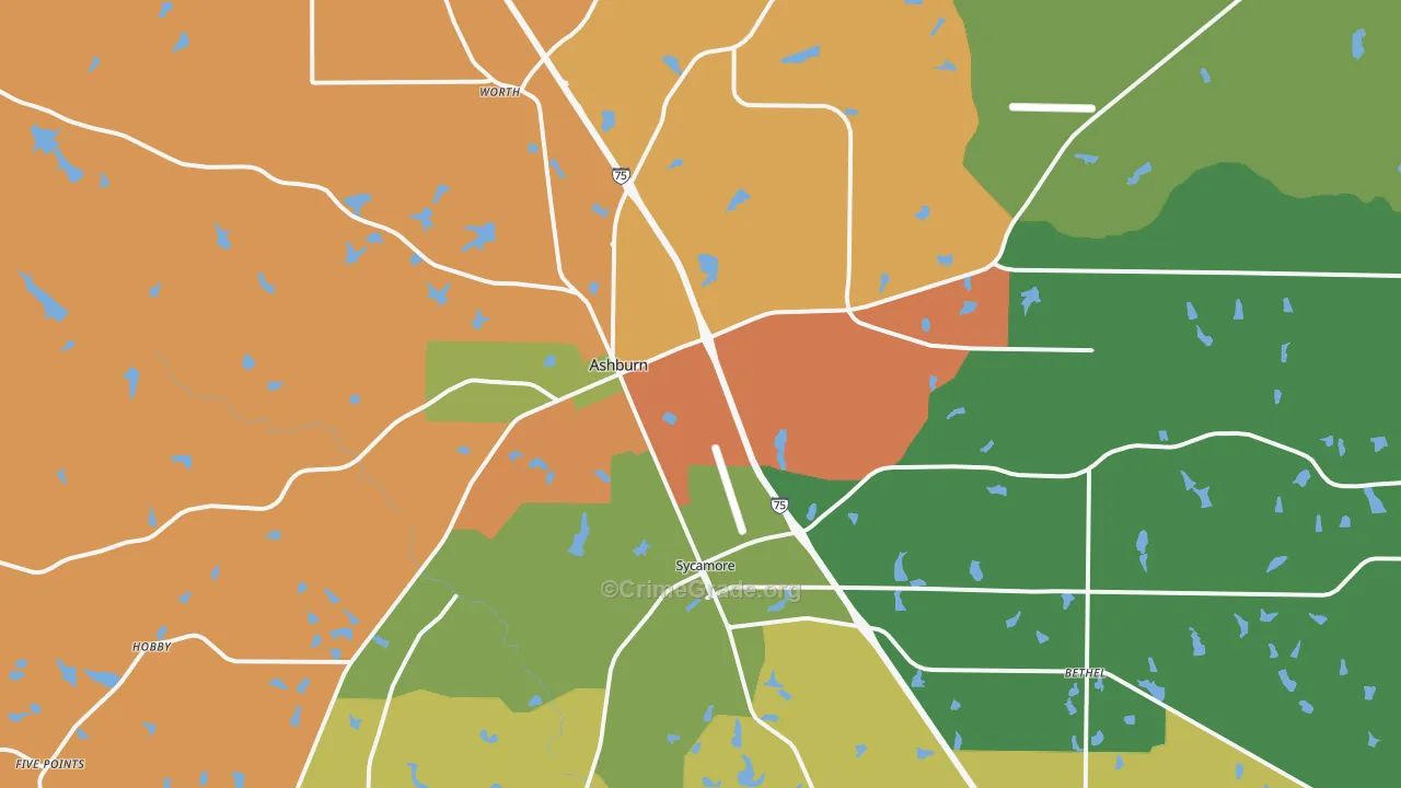 Turner County, GA Map of Assault Rates