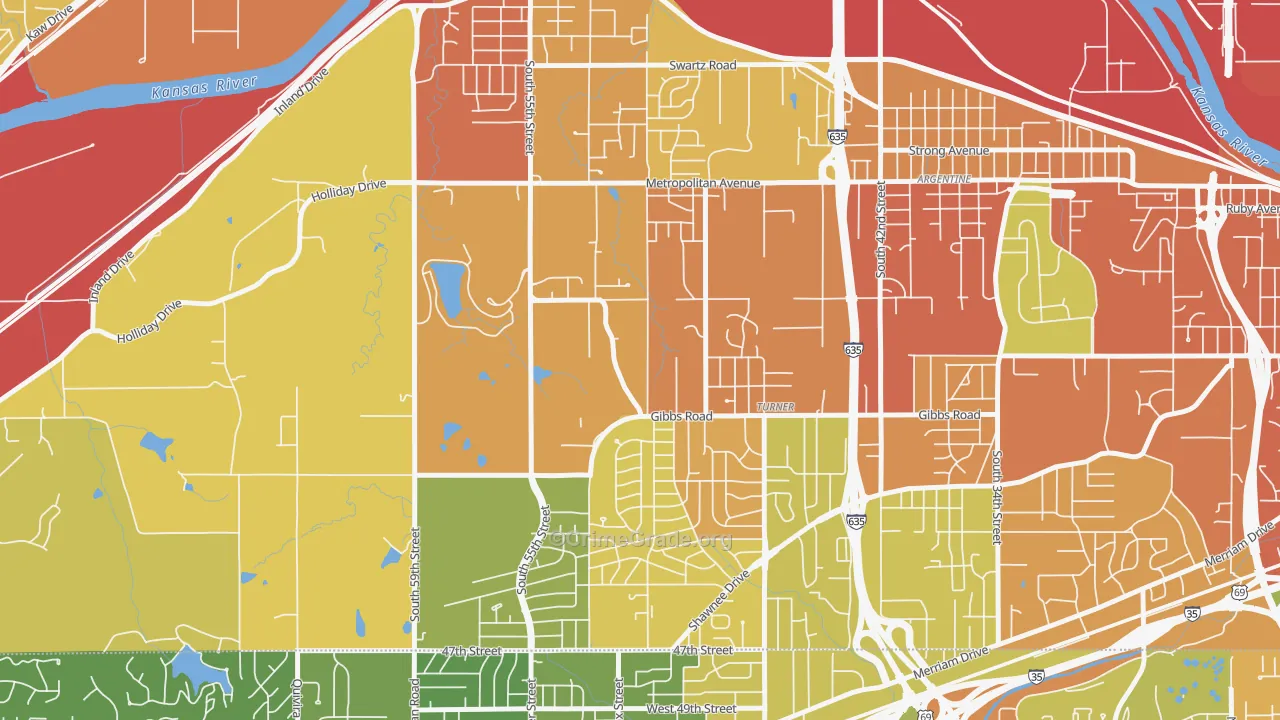 Turner, Kansas City, KS Map of Assault Rates