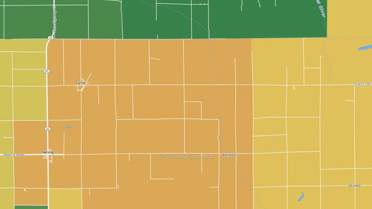 Turner, MI Map of Assault Rates