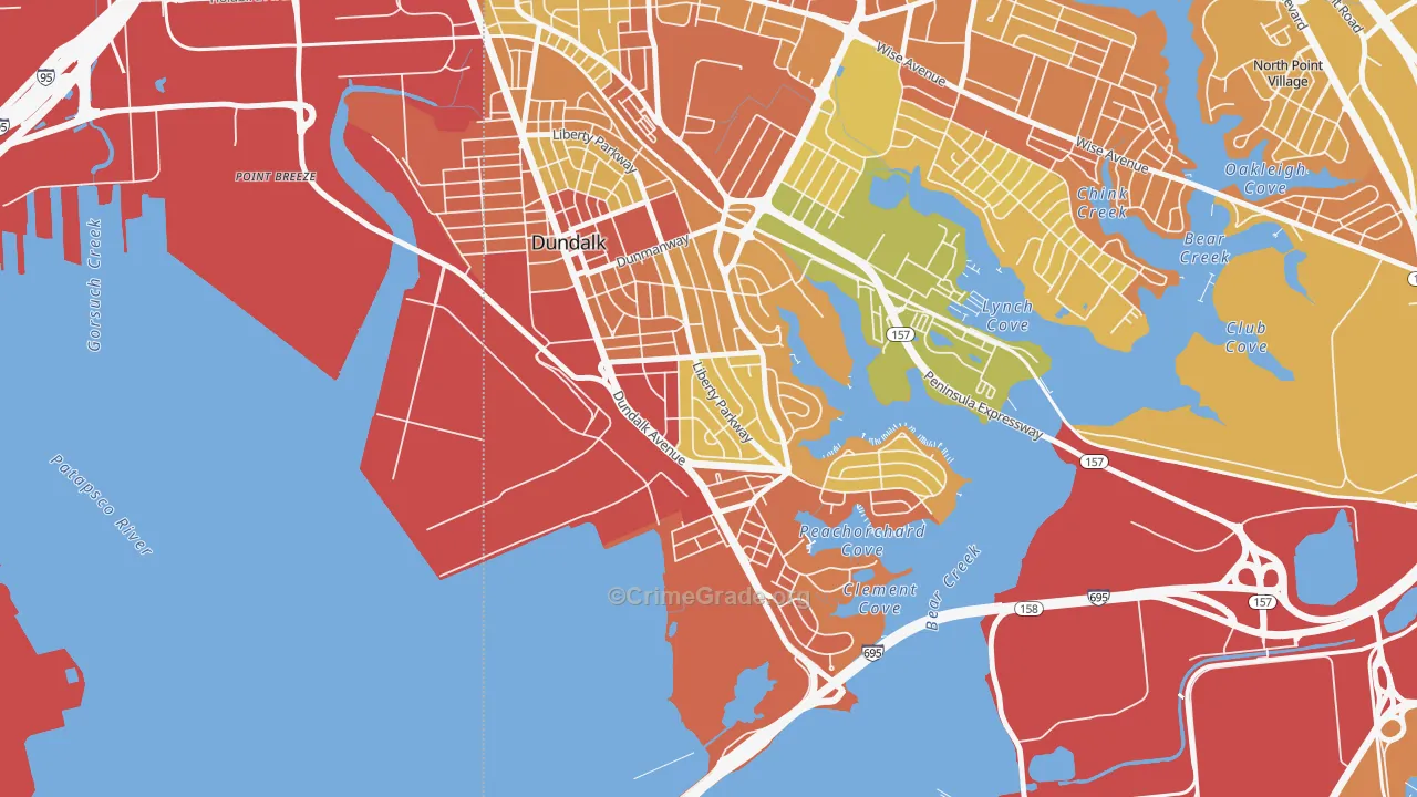 Turners, Dundalk, MD Map of Assault Rates