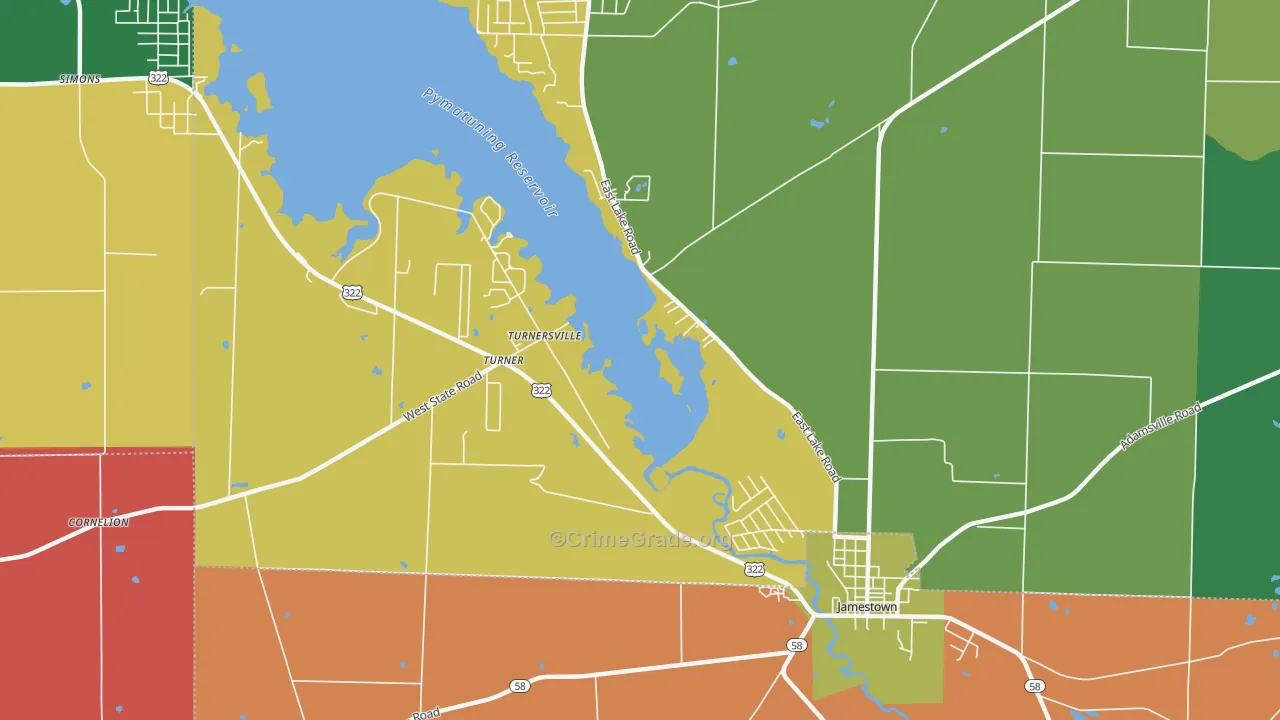 Turnersville, PA Map of Assault Rates