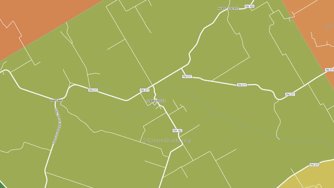 Turnersville, TX Map of Assault Rates
