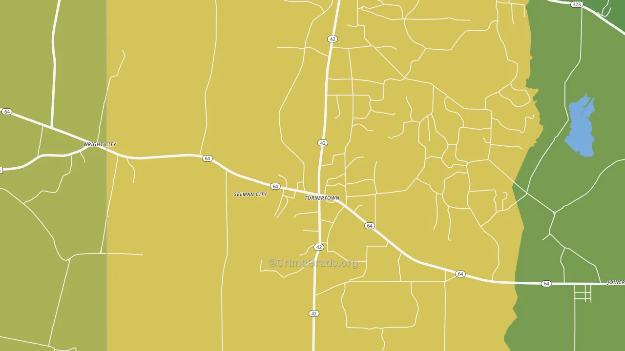 Turnertown, TX Map of Assault Rates