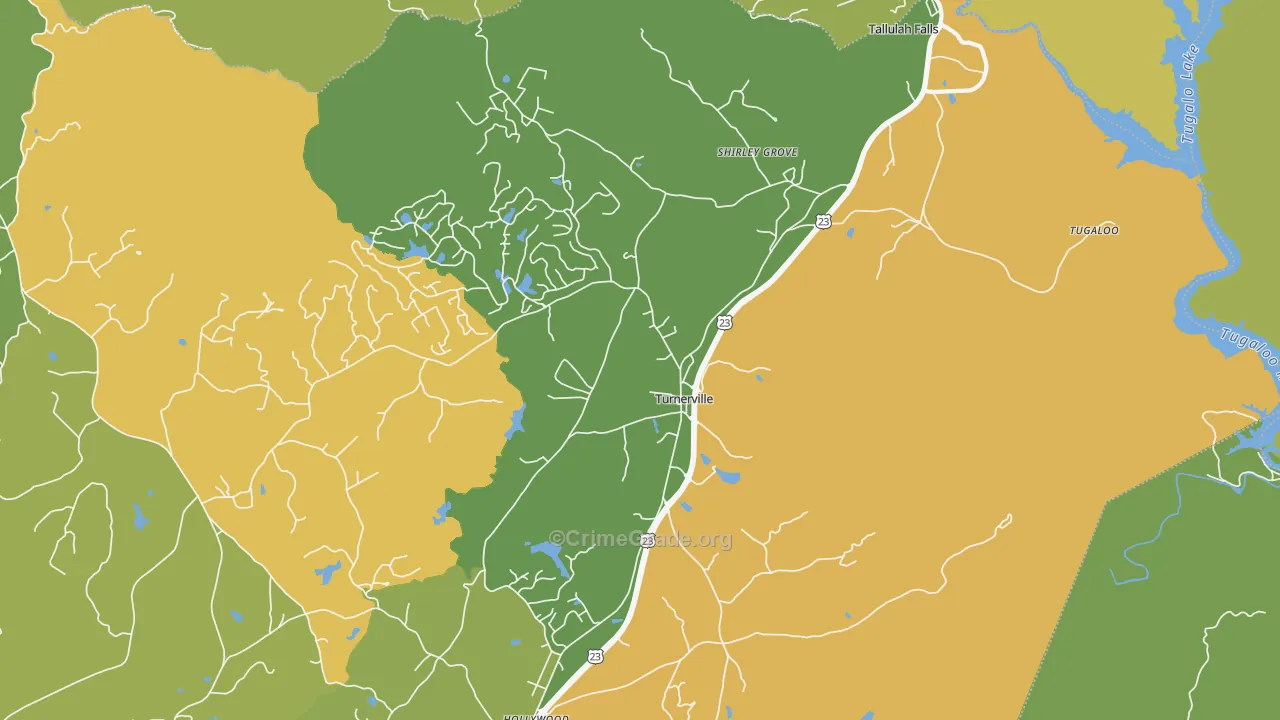 Turnerville, GA Map of Assault Rates