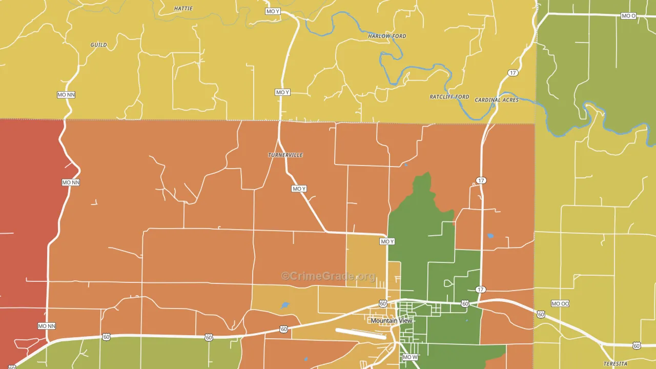 Turnerville, MO Map of Assault Rates