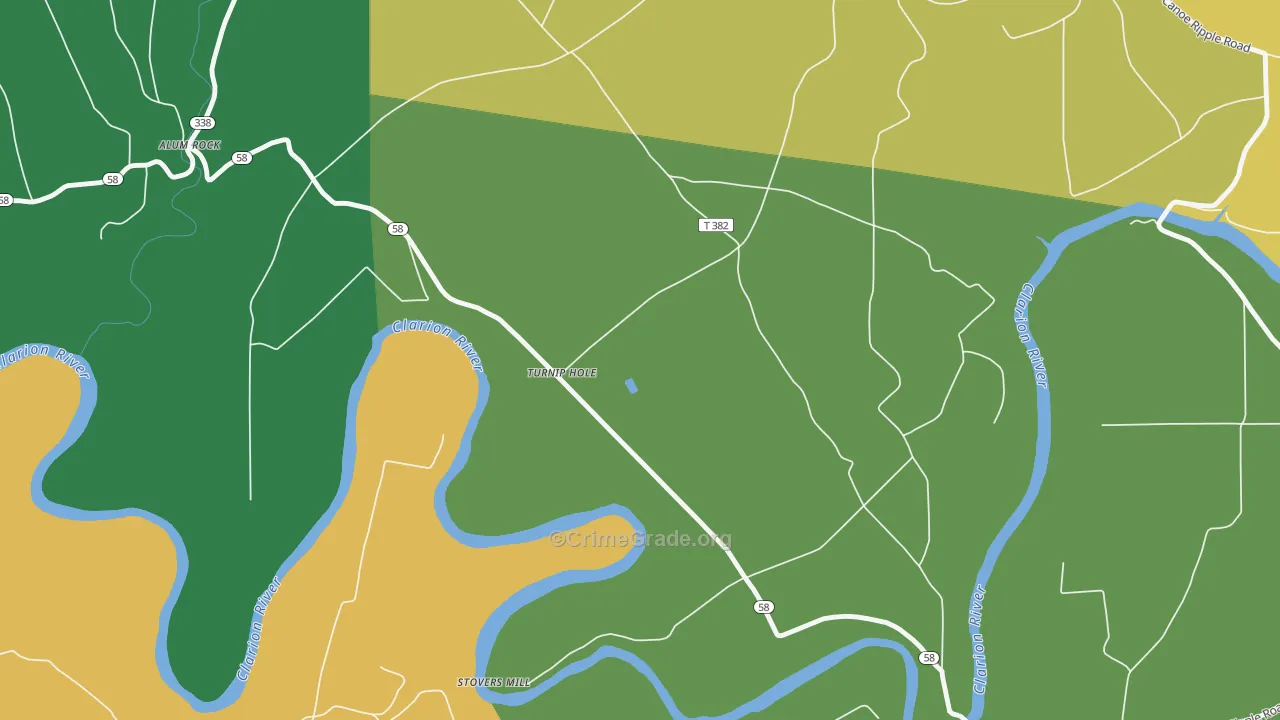 Turnip Hole, PA Map of Assault Rates