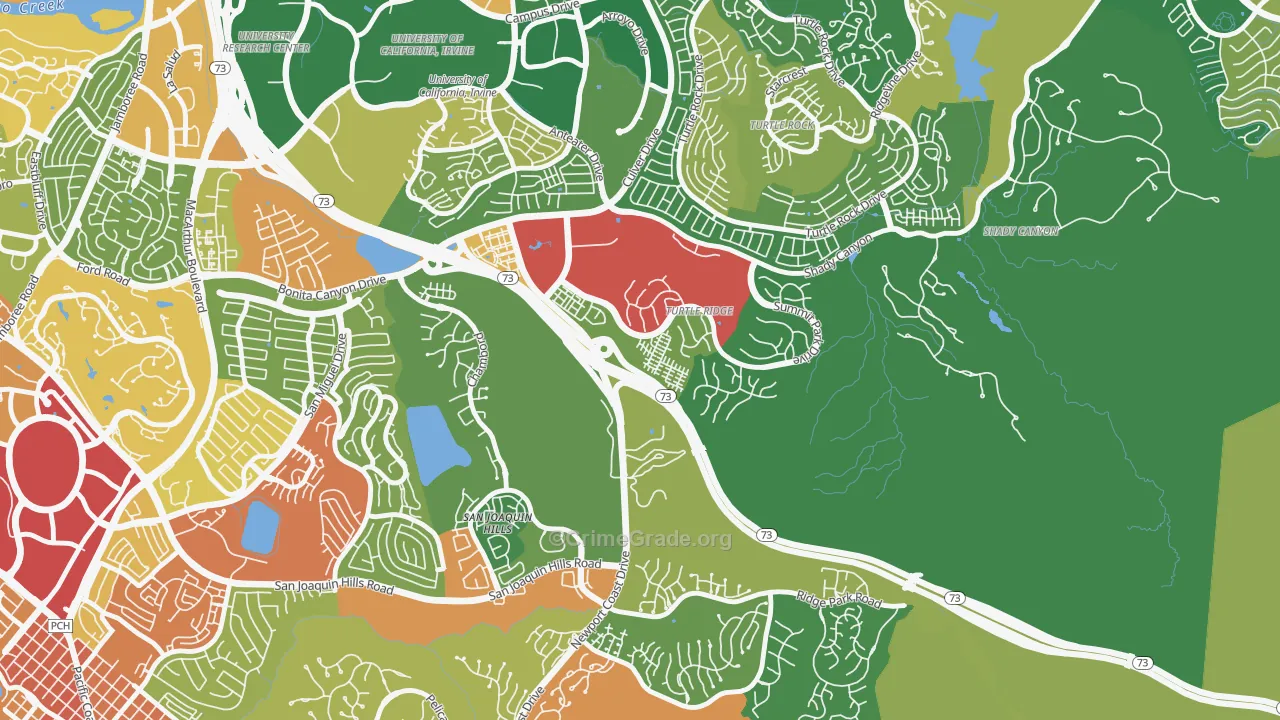 Turtle Ridge, Irvine, CA Map of Assault Rates
