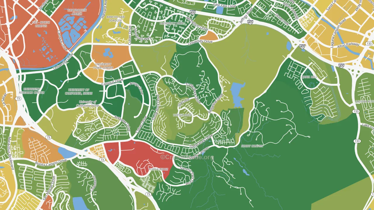 Turtle Rock, Irvine, CA Map of Assault Rates