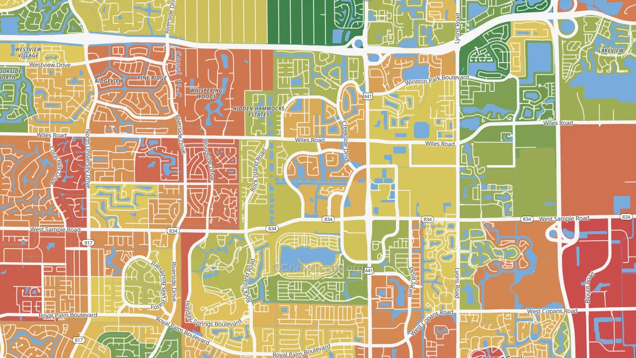 Turtle Run, Coral Springs, FL Map of Assault Rates