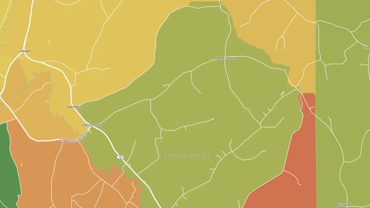 Turtlepoint, PA Map of Assault Rates