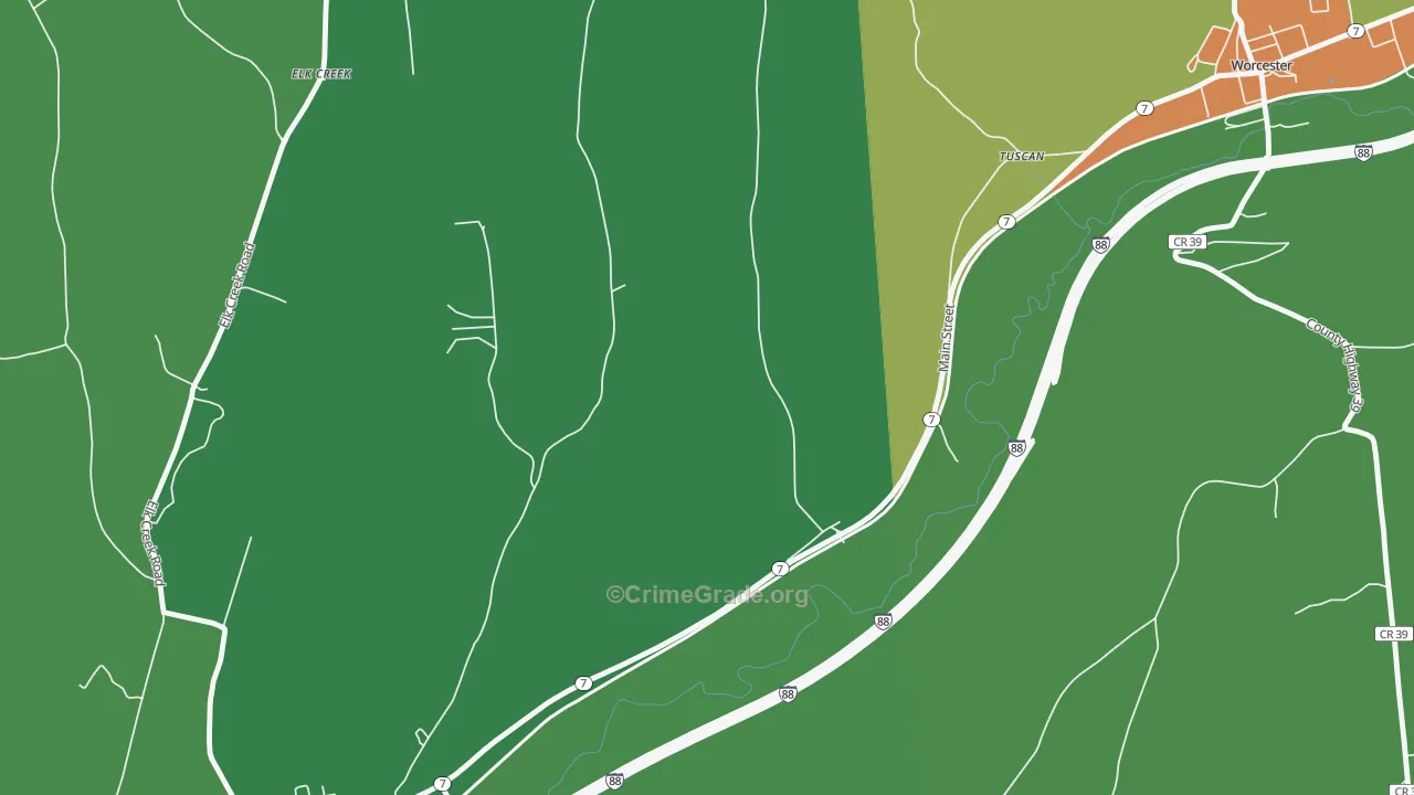 Tuscan, NY Map of Assault Rates
