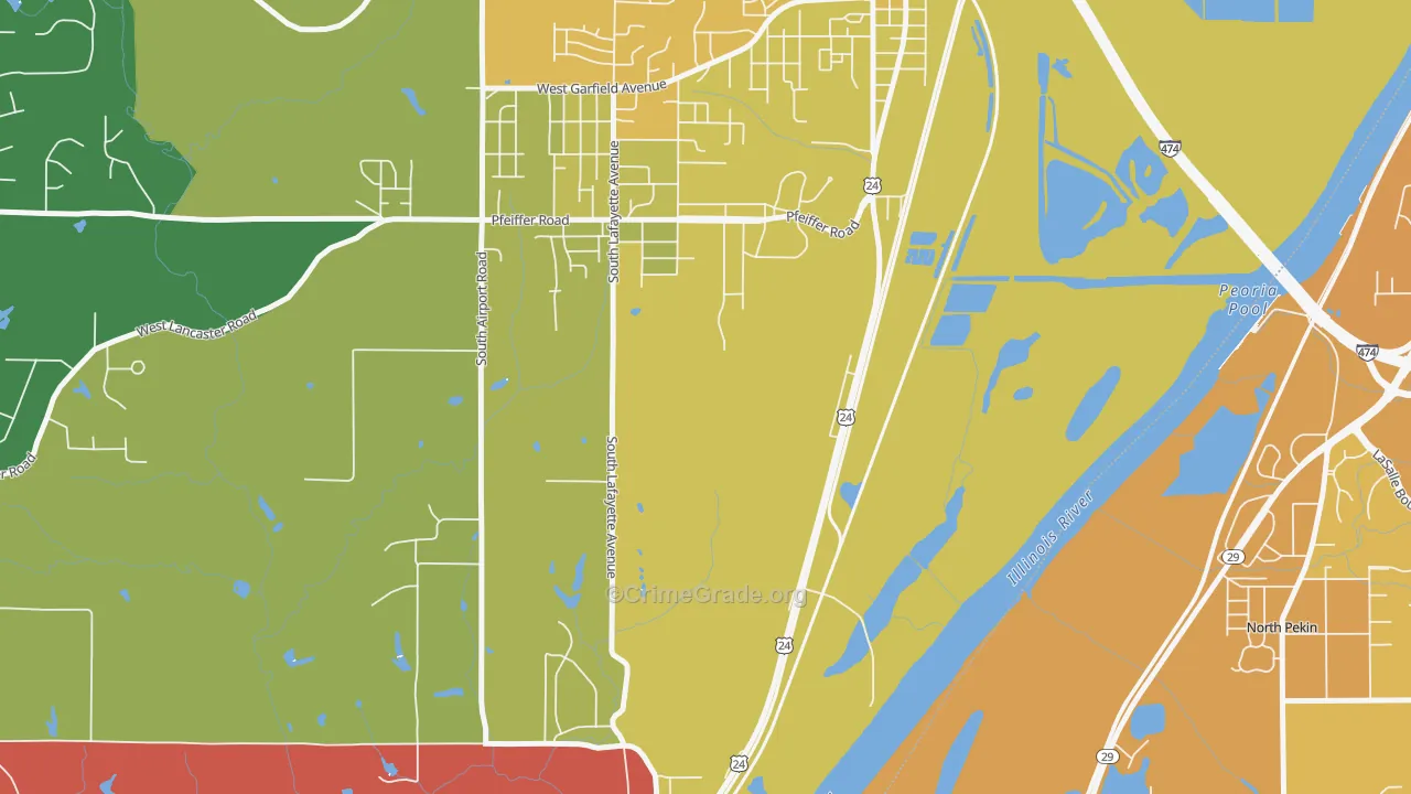 Tuscarora, IL Map of Assault Rates