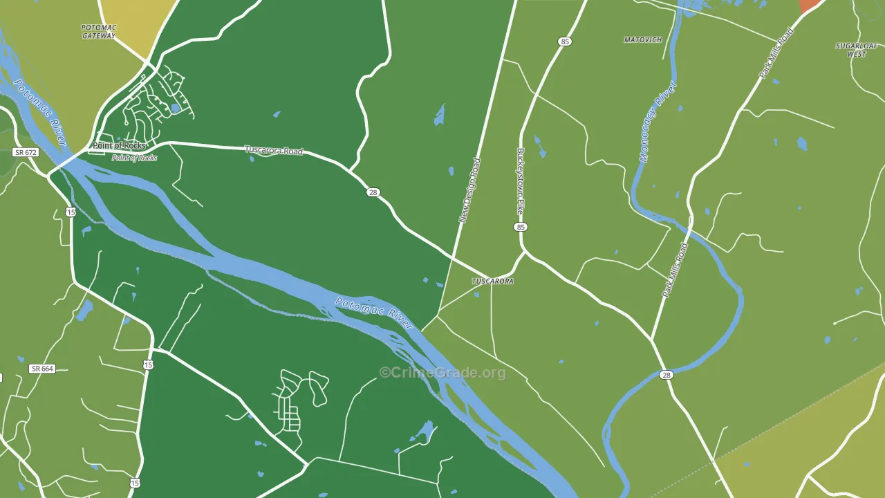 Tuscarora, MD Map of Assault Rates