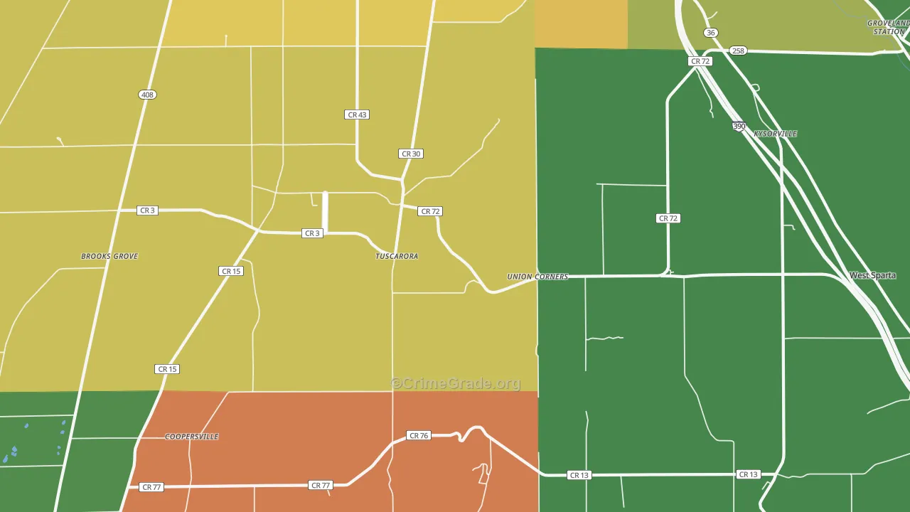 Tuscarora, NY Map of Assault Rates