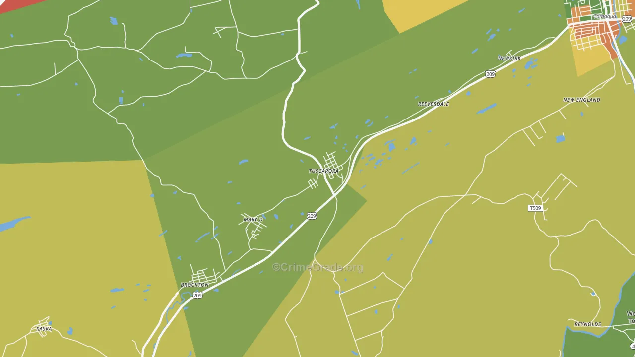 Tuscarora, PA Map of Assault Rates