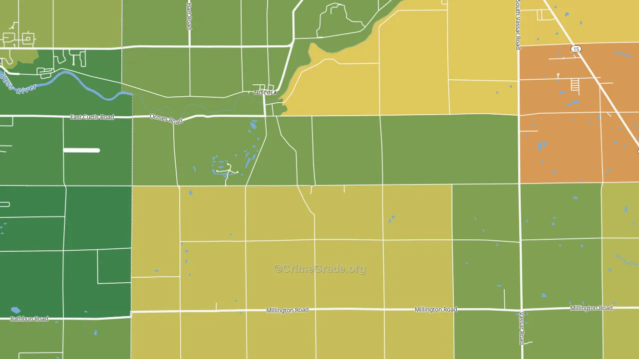 Tuscola, MI Map of Assault Rates