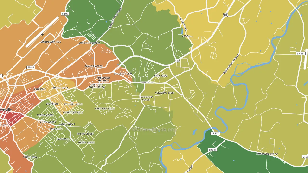 Tusculum, TN Map of Assault Rates
