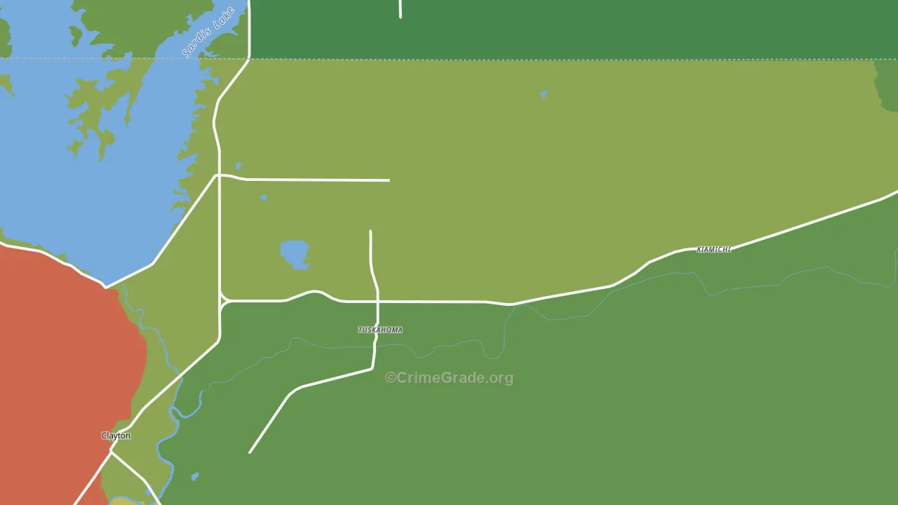 Tuskahoma, OK Map of Assault Rates
