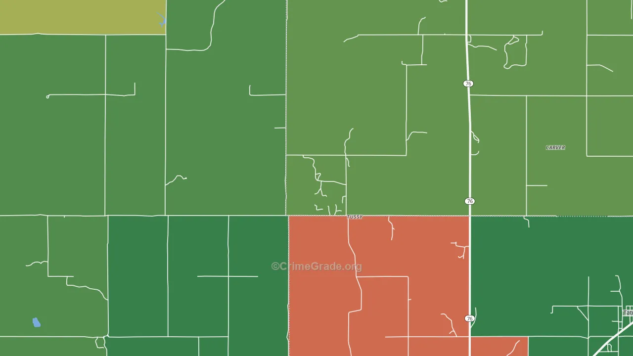 Tussy, OK Map of Assault Rates