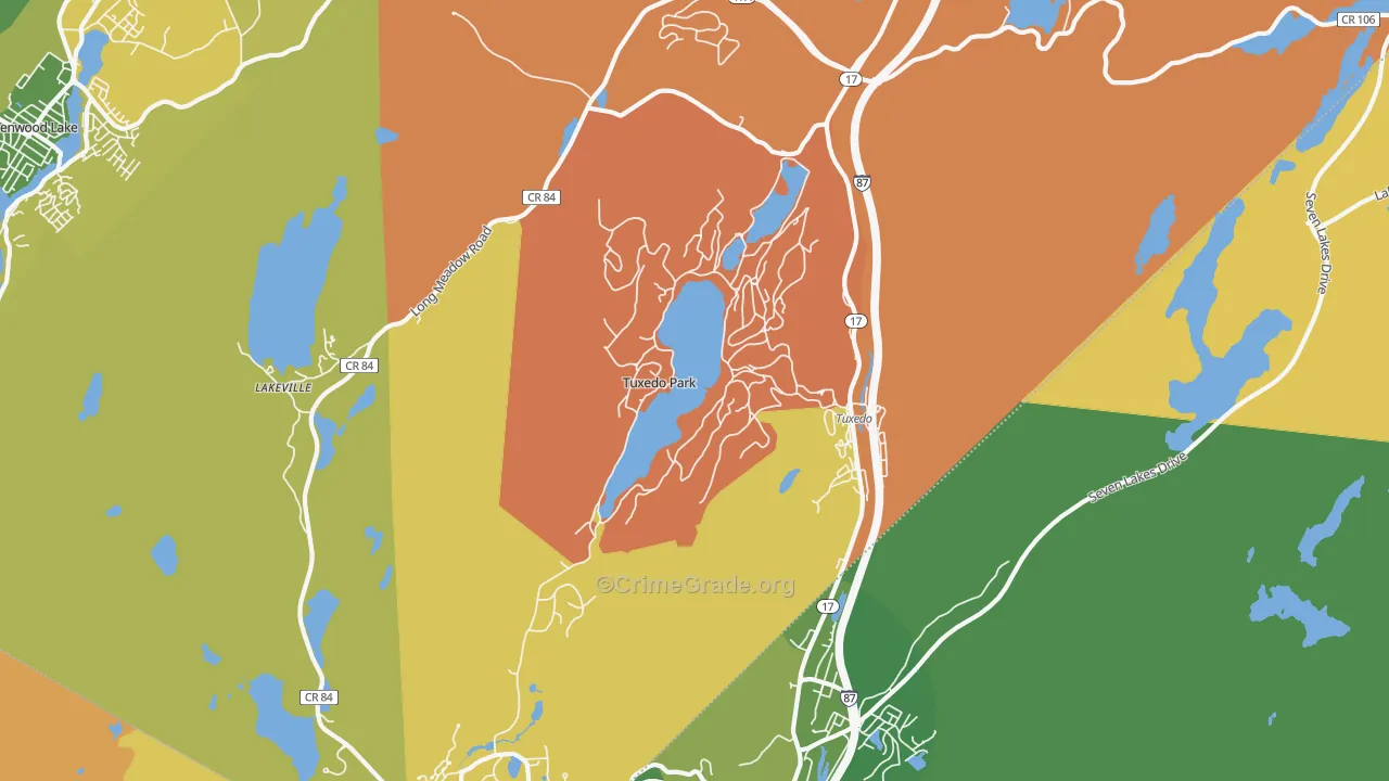 Tuxedo Park, NY Map of Assault Rates