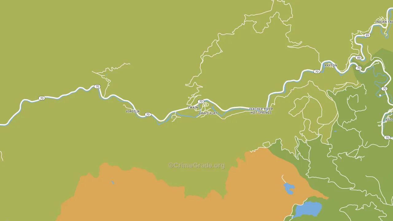 Twain, CA Map of Assault Rates