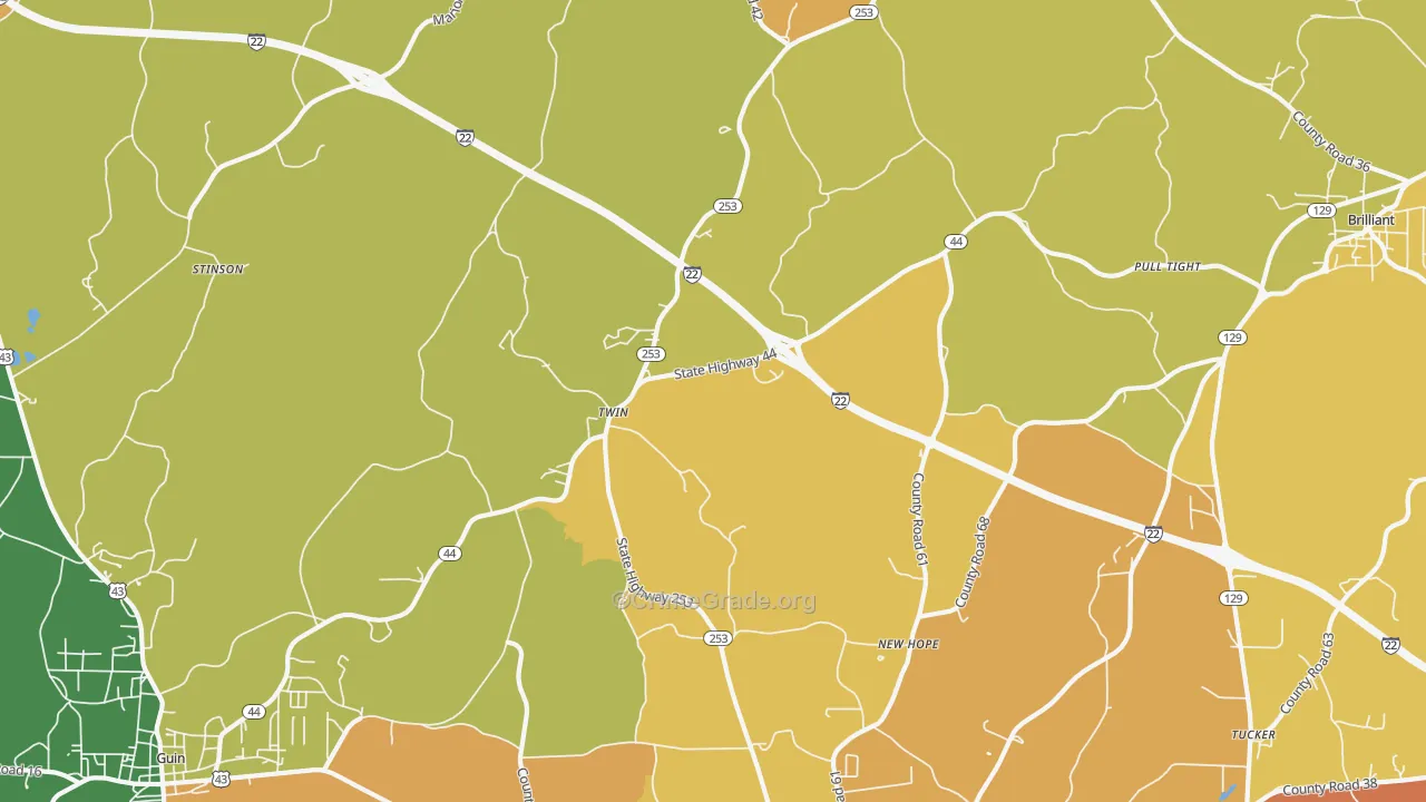 Twin, AL Map of Assault Rates