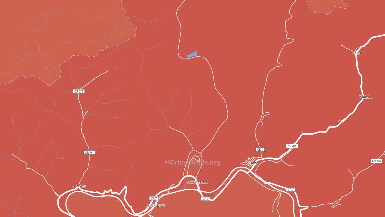 Twin Branch, WV Map of Assault Rates