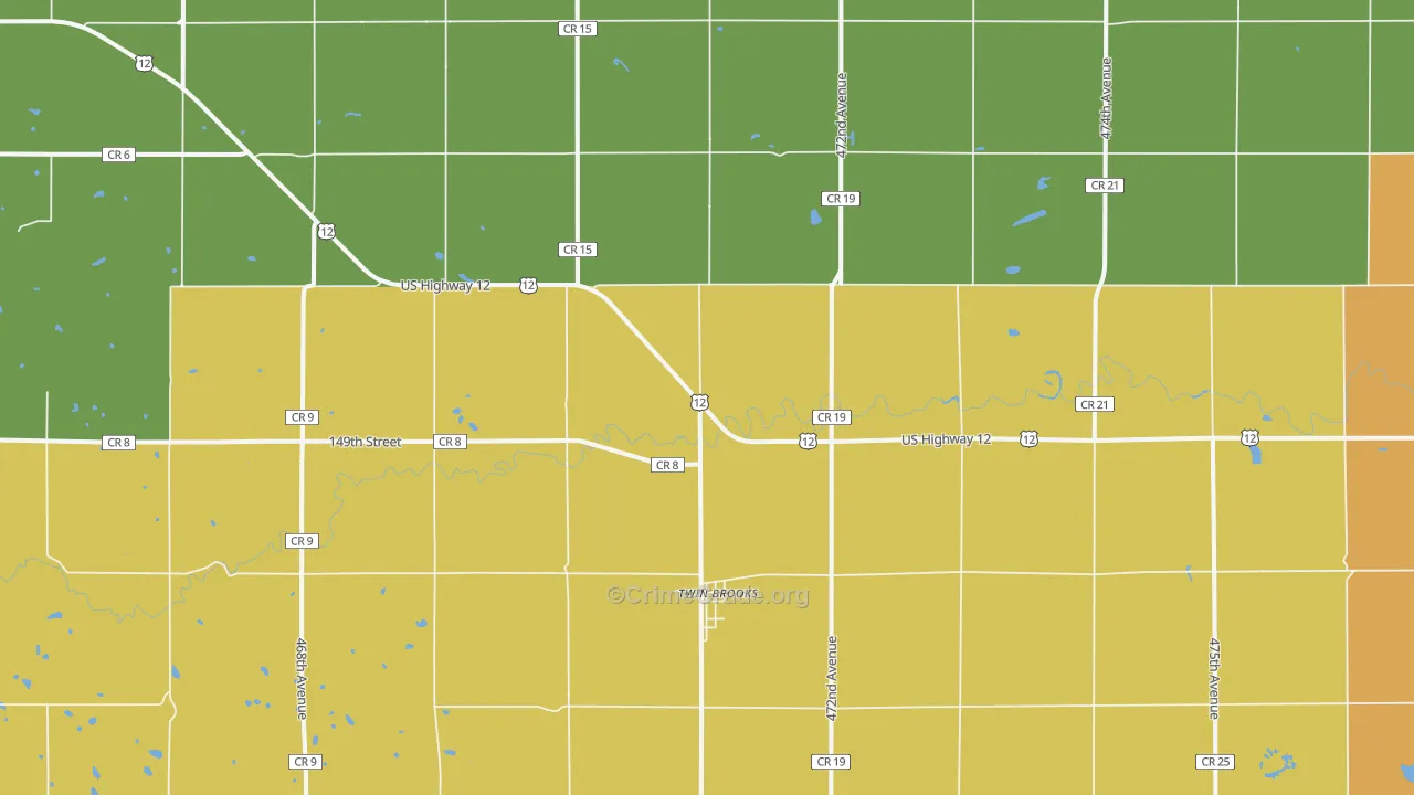 Twin Brooks, SD Map of Assault Rates