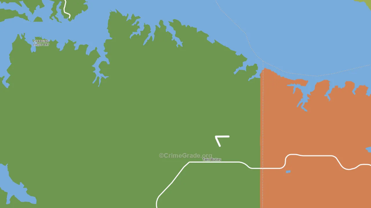 Twin Buttes, ND Map of Assault Rates