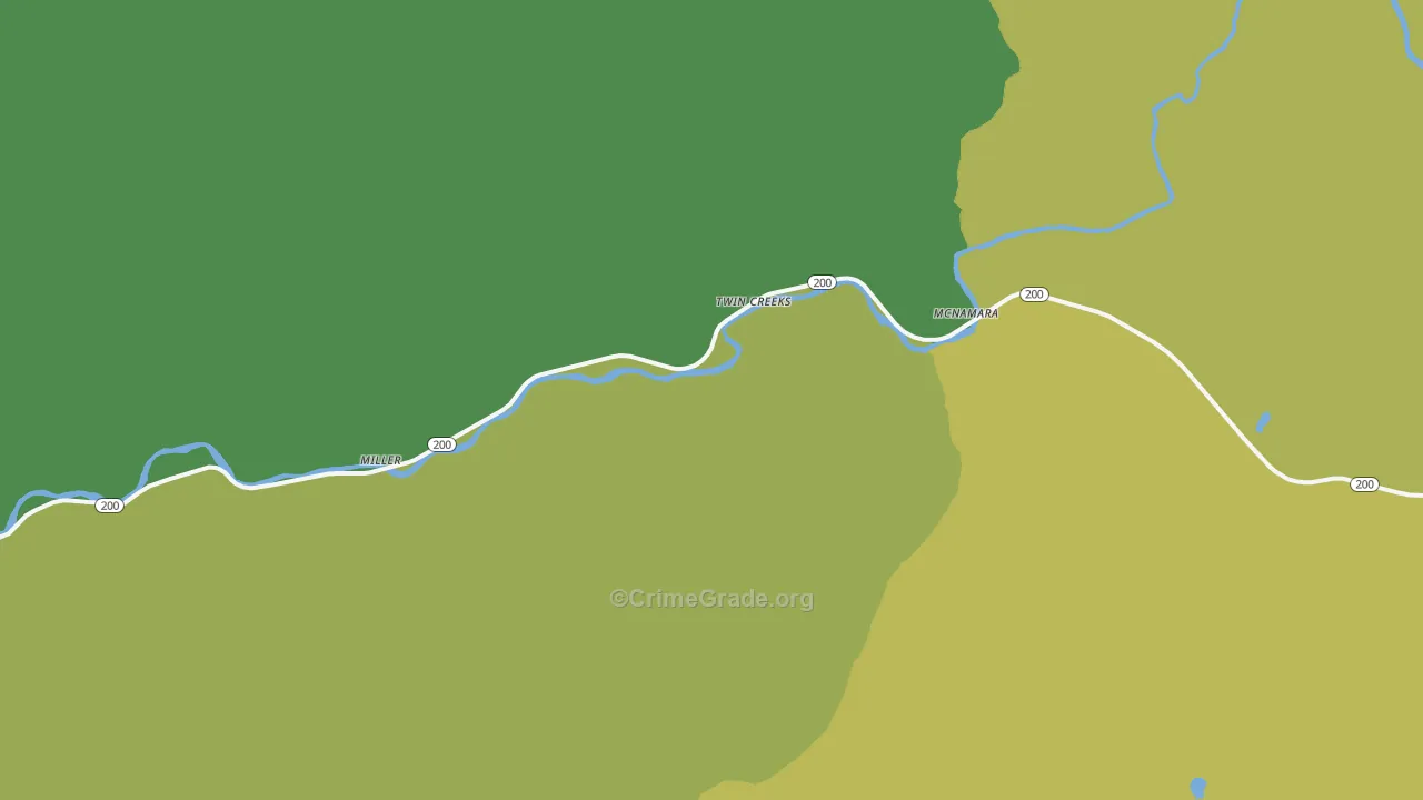Twin Creeks, MT Map of Assault Rates