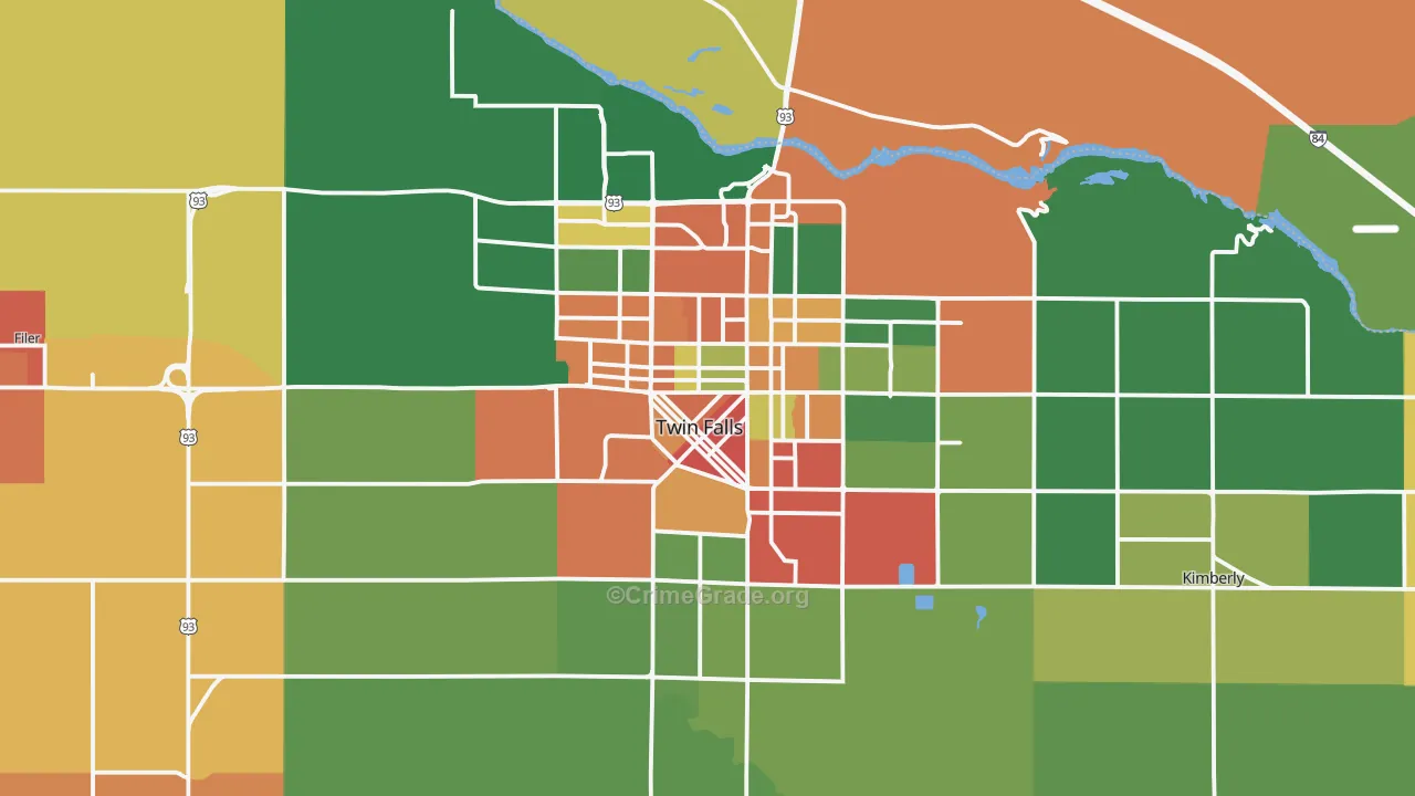 Twin Falls, ID Map of Assault Rates