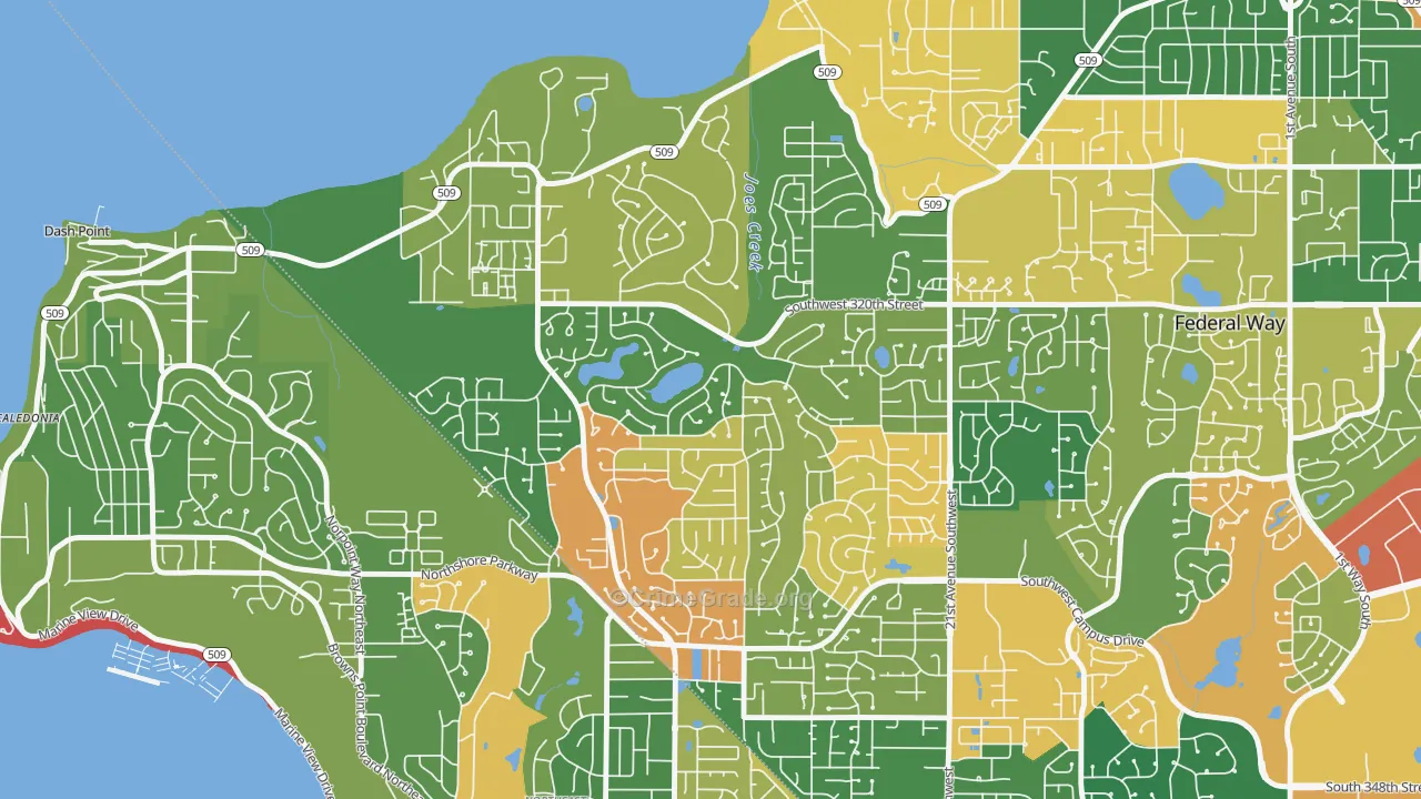 Twin Lakes, Federal Way, WA Map of Assault Rates