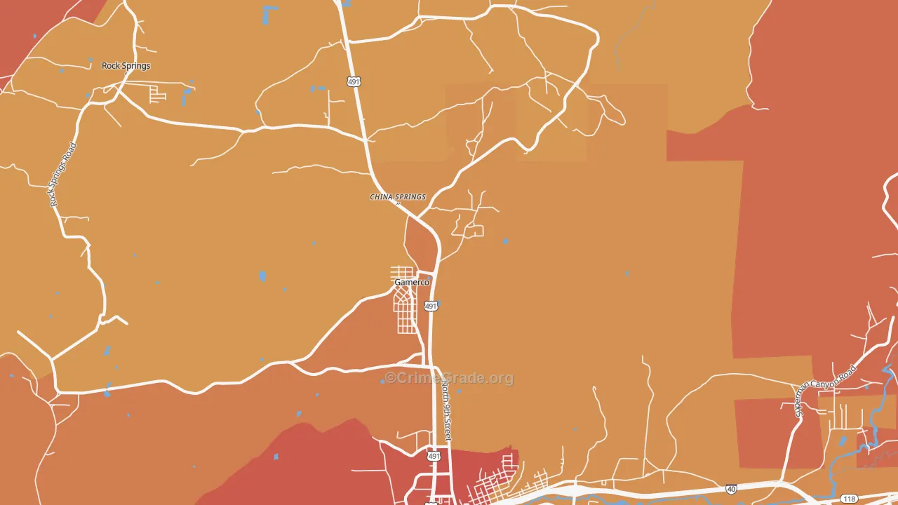 Twin Lakes, NM Map of Assault Rates