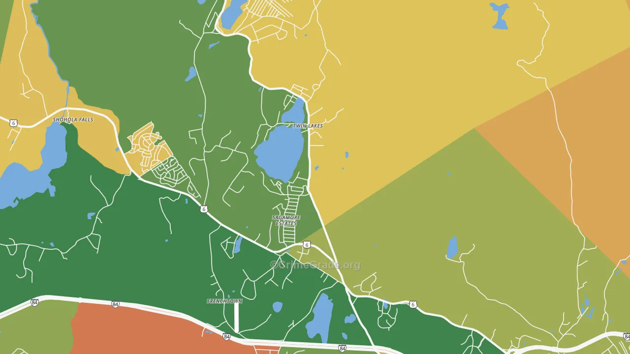 Twin Lakes, PA Map of Assault Rates