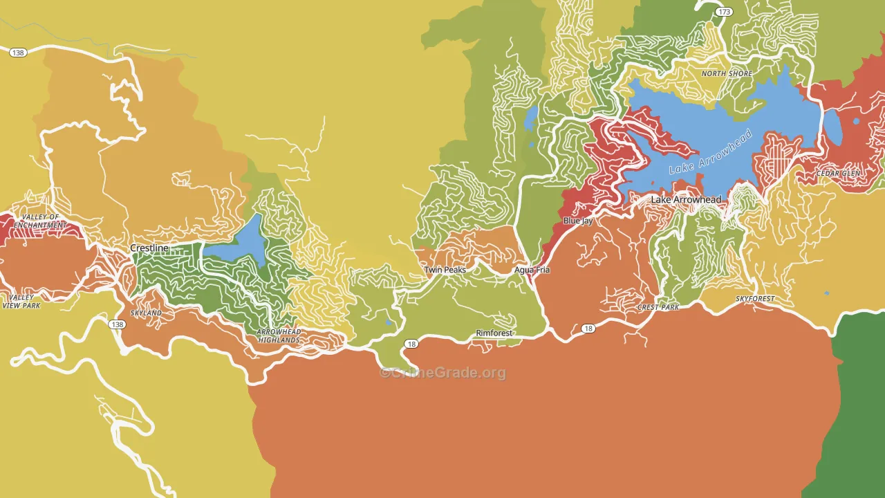 Twin Peaks, CA Map of Assault Rates