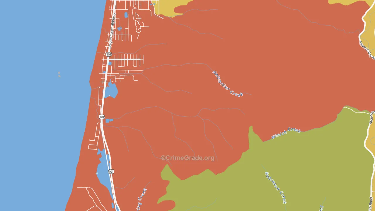 Twin Rocks, OR Map of Assault Rates