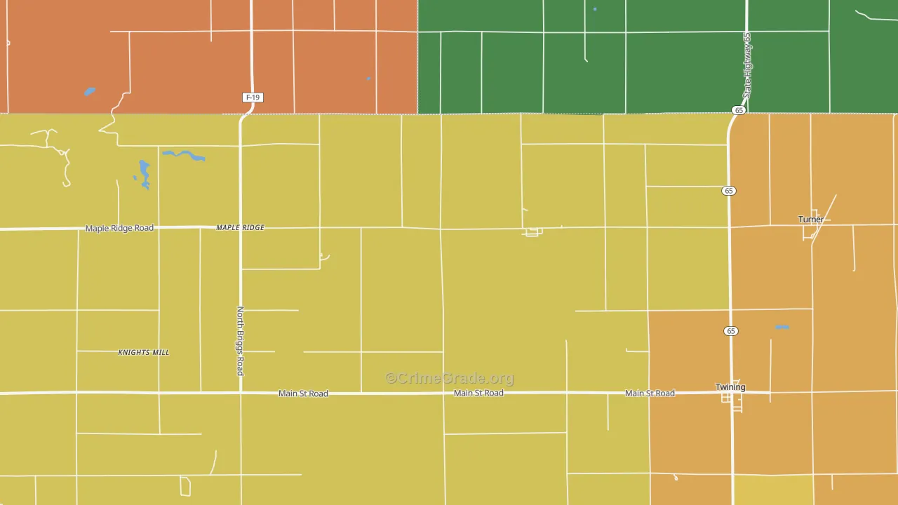 Twining, MI Map of Assault Rates