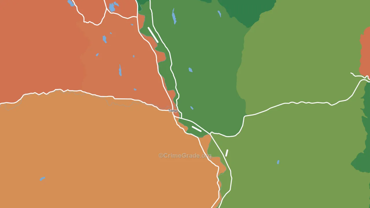 Twisp, WA Map of Assault Rates