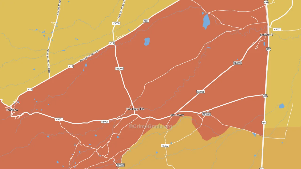 Two Grey Hills, NM Map of Assault Rates
