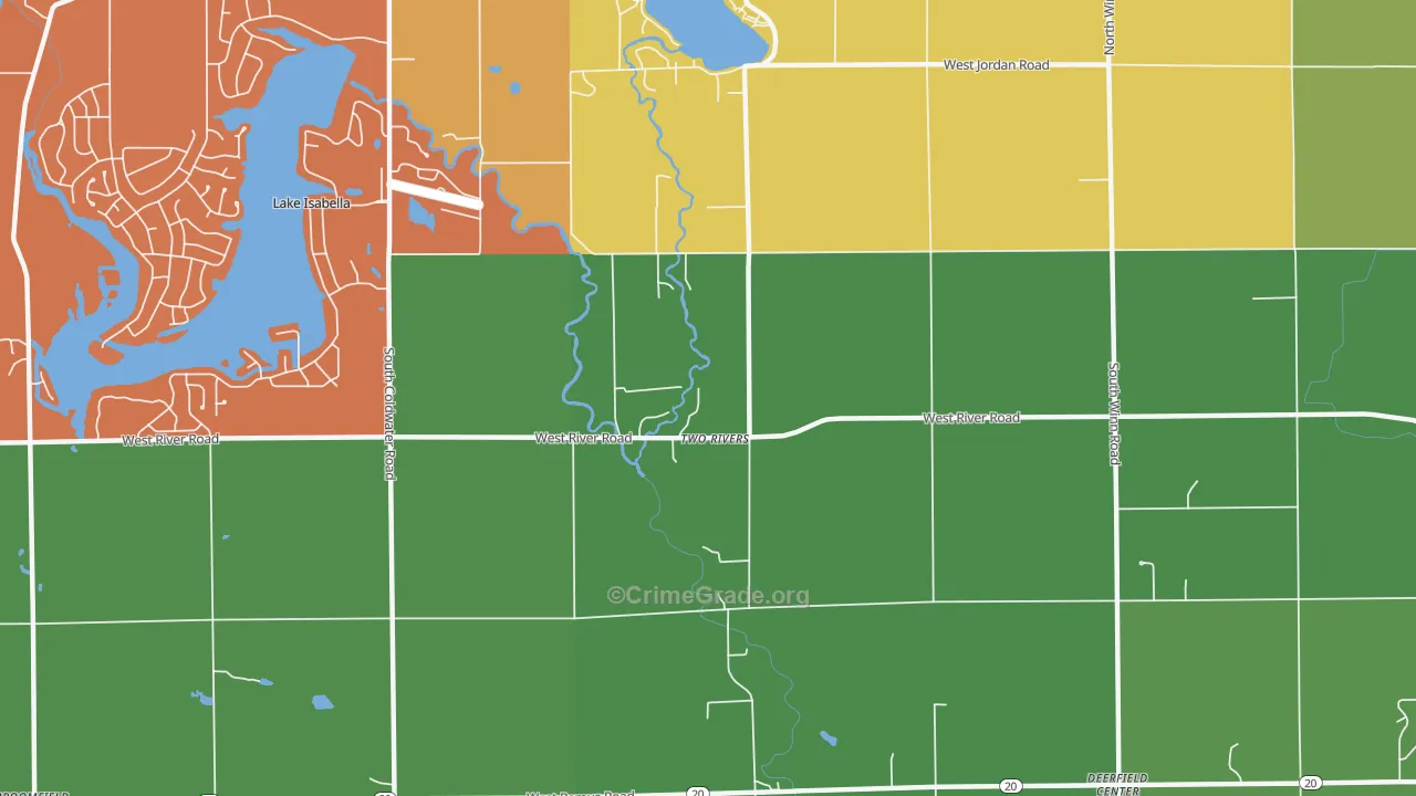 Two Rivers, MI Map of Assault Rates