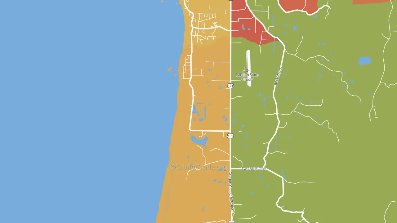 Twomile, OR Map of Assault Rates