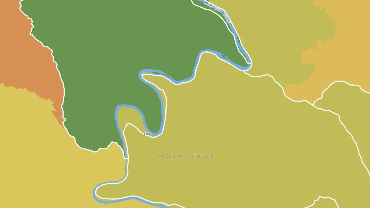 Tyee, OR Map of Assault Rates