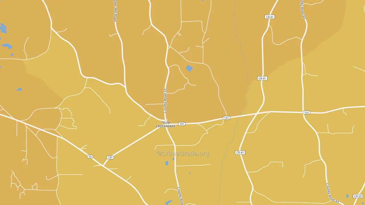 Tyler Crossroads, AL Map of Assault Rates
