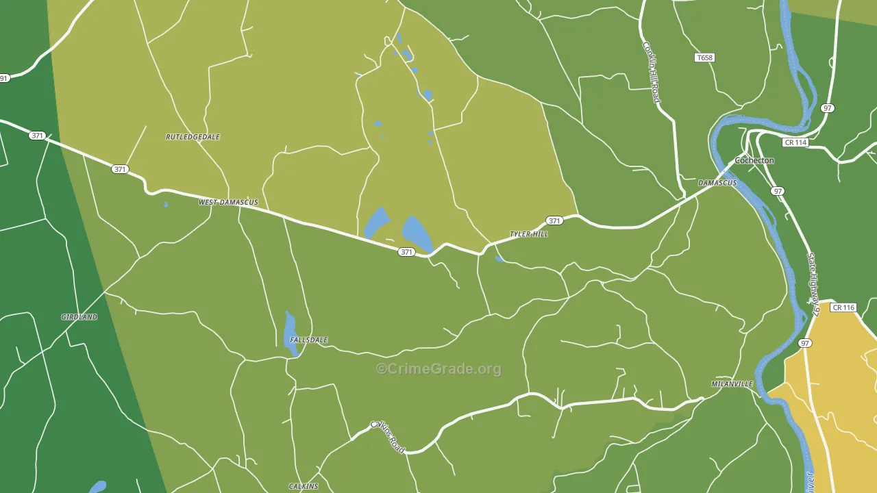 Tyler Hill, PA Map of Assault Rates