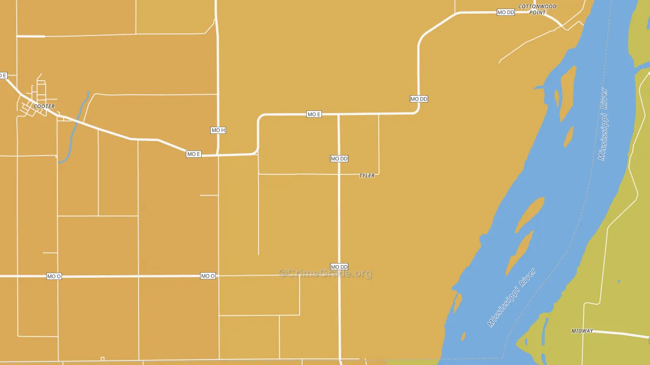 Tyler, MO Map of Assault Rates