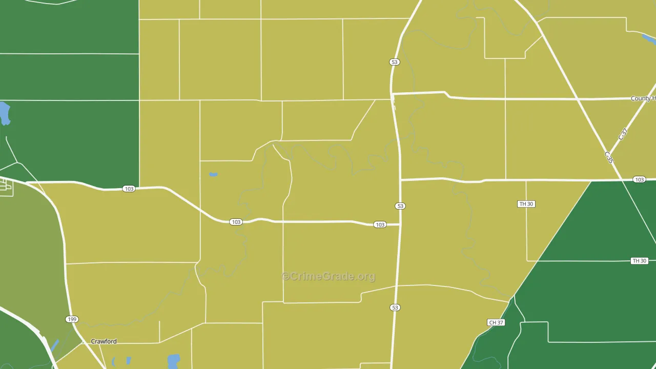 Tymochtee, OH Map of Assault Rates