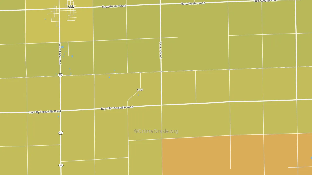 Tyre, MI Map of Assault Rates