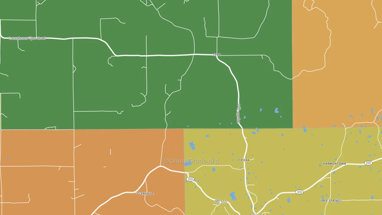 Tyro, MS Map of Assault Rates