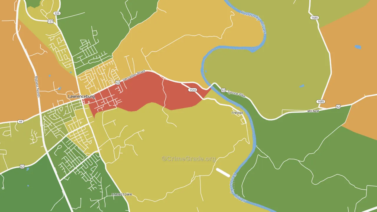 Tyrone, KY Map of Assault Rates